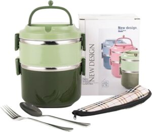 🍱 Caserolă Termică Dublă din Inox – Mâncarea ta caldă oriunde, oricând!